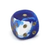 Tout Pour le Jeu Dé à jouer marbré bleu/blanc 16 mm