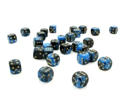Tout Pour le Jeu Dé à jouer marbré bleu/noir 16 mm