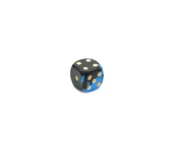 Tout Pour le Jeu Dé à jouer marbré bleu/noir 16 mm