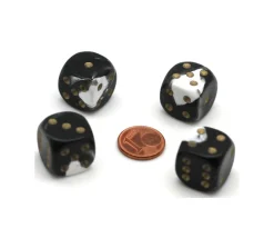 Tout Pour le Jeu Dé à jouer marbré noir/blanc 16 mm