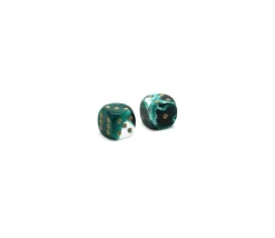 Tout Pour le Jeu Dé à jouer marbré vert/blanc 16 mm