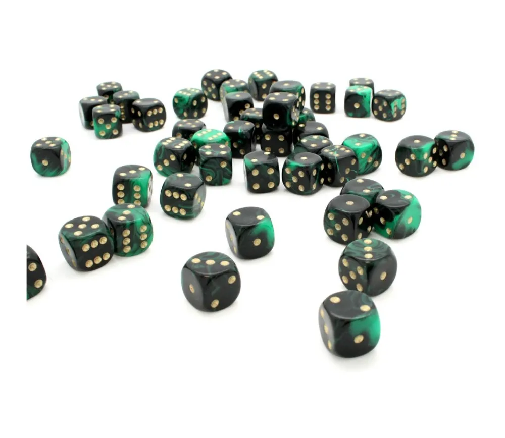 Tout Pour le Jeu Dé à jouer marbré vert/noir 16 mm