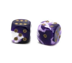 Tout Pour le Jeu Dé à jouer marbré violet/blanc 16 mm