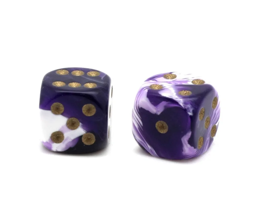 Tout Pour le Jeu Dé à jouer marbré violet/blanc 16 mm