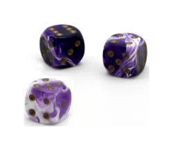 Tout Pour le Jeu Dé à jouer marbré violet/blanc 16 mm