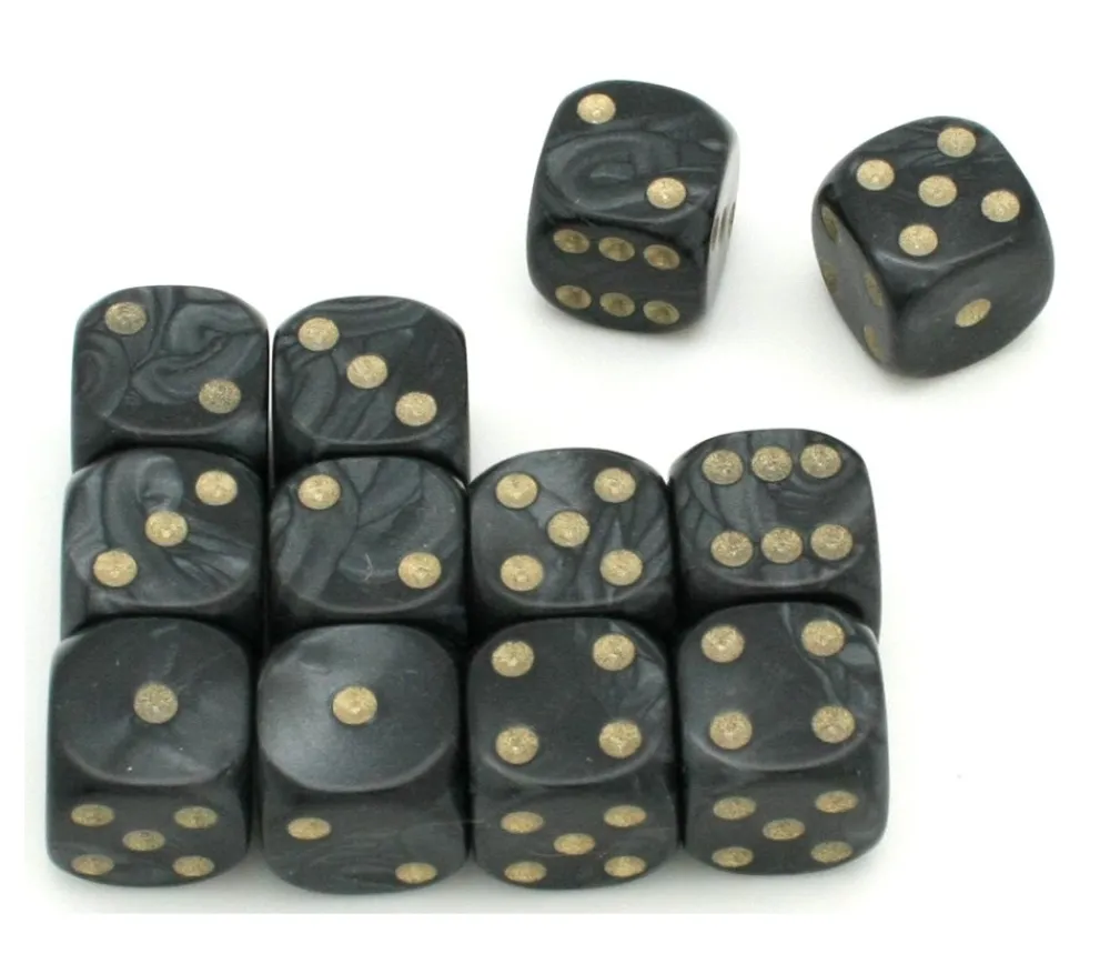 Tout Pour le Jeu Dé à jouer nacré noir de couleur 16 mm