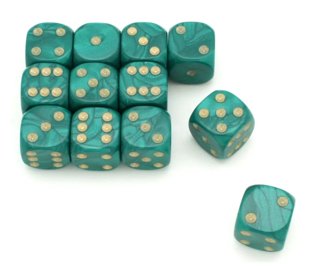 Tout Pour le Jeu Dé à jouer nacré vert de couleur 16 mm