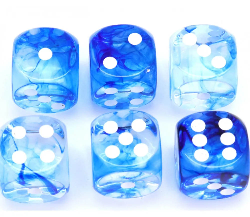 Tout Pour le Jeu Dé à jouer Nebula 16 mm bleu et blanc