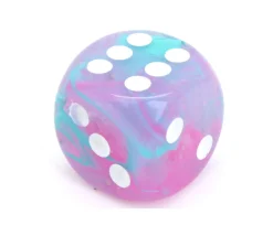 Tout Pour le Jeu Dé à jouer Nebula fluorescent 16 mm wisteria/blanc