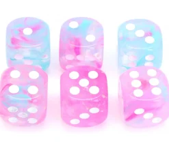 Tout Pour le Jeu Dé à jouer Nebula fluorescent 16 mm wisteria/blanc