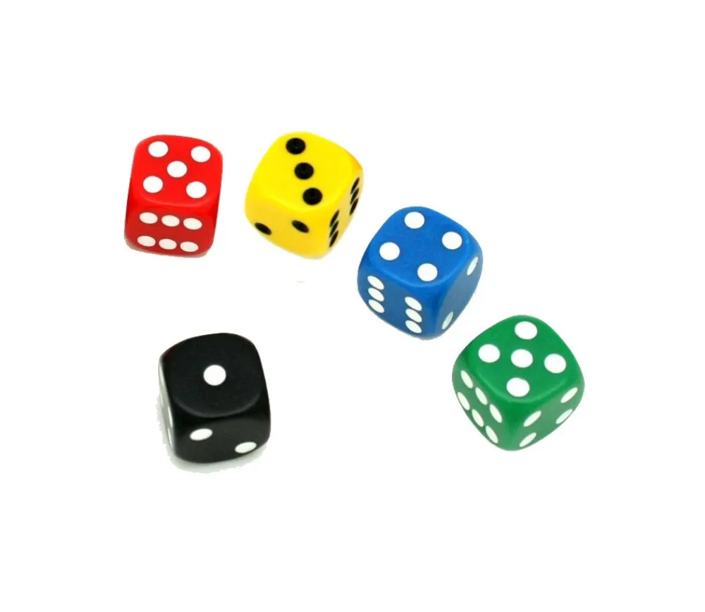 Tout Pour le Jeu Dé à jouer noir ou couleurs 18 mm points de 1 à 6 pour jeu de société à l'unité