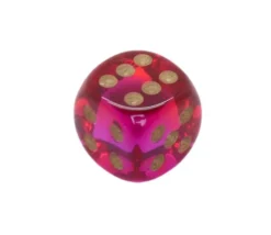 Tout Pour le Jeu Dé à jouer translucide rouge-violet points dorés 16 mm