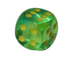 Tout Pour le Jeu Dé à jouer translucide vert/bleu 16 mm