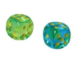 Tout Pour le Jeu Dé à jouer translucide vert/bleu 16 mm