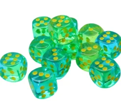 Tout Pour le Jeu Dé à jouer translucide vert/bleu 16 mm