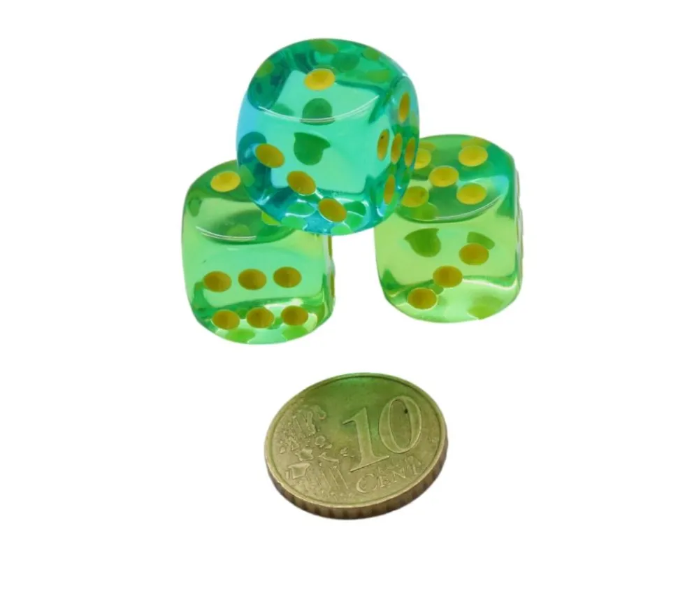 Tout Pour le Jeu Dé à jouer translucide vert/bleu 16 mm