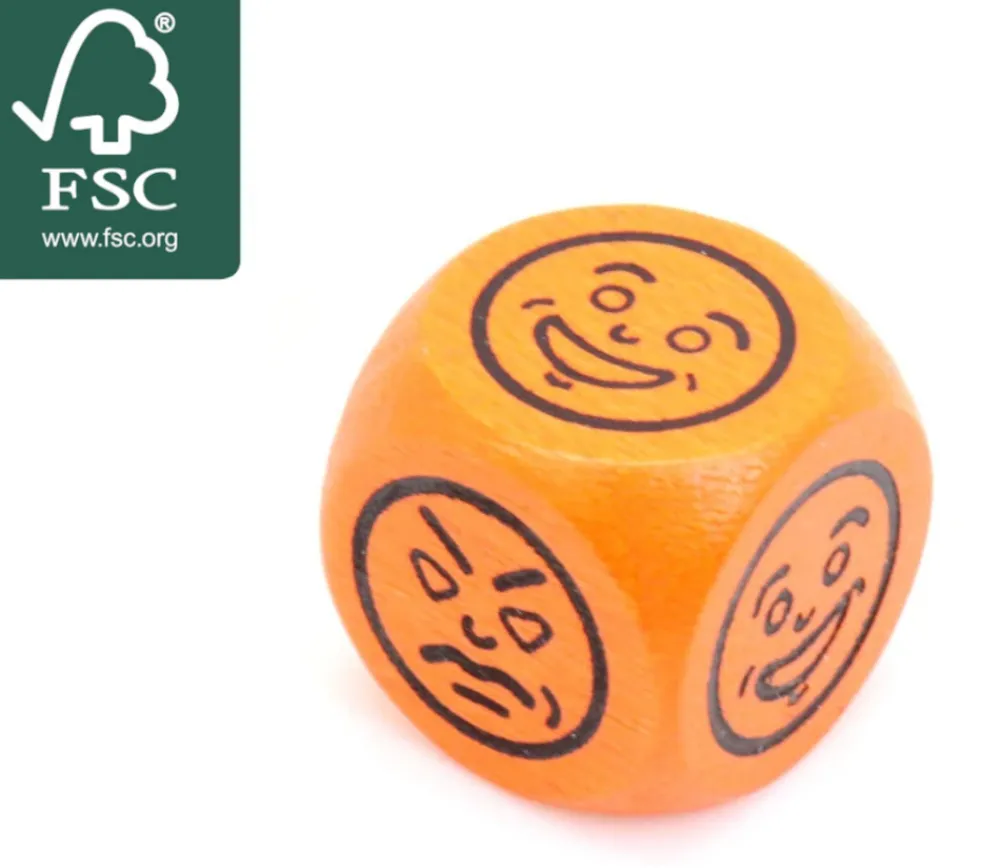 Tout Pour le Jeu Dé à jouer visage content pas content 16 mm en bois