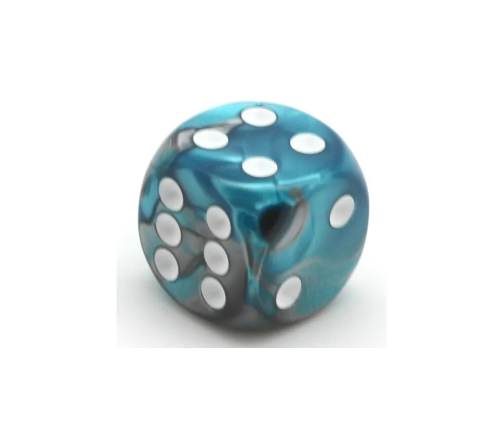 Tout Pour le Jeu Dé mix gris argent et turquoise 16 mm