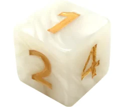 Tout Pour le Jeu Dé 25 mm de 1 à 6 blanc nacré pour jeux
