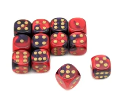 Tout Pour le Jeu Dé 16 mm effet mixé rouge violet points dorés