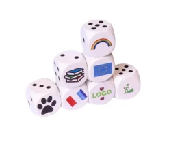 Tout Pour le Jeu Dé 16 mm en bois blanc : 1 face personnalisée avec votre image