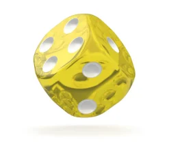 Tout Pour le Jeu Dé 16 mm translucide jaune points blancs Oakie Doakie