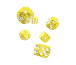 Tout Pour le Jeu Dé 16 mm translucide jaune points blancs Oakie Doakie