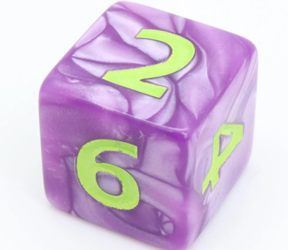 Tout Pour le Jeu Dé 25 mm violet nacré de 1 à 6 pour jeux