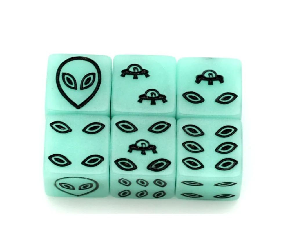 Tout Pour le Jeu Dé alien phosphorescent 16 mm