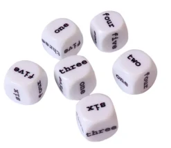 Tout Pour le Jeu Dé anglais one to six 16 mm