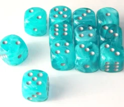 Tout Pour le Jeu Dé aqua 16 mm points argent