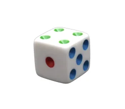 Tout Pour le Jeu Dé arc-en-ciel points de 1 à 6 multicolores en 16 mm