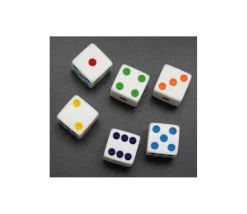 Tout Pour le Jeu Dé arc-en-ciel points de 1 à 6 multicolores en 16 mm