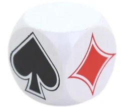 Tout Pour le Jeu Dé Belote bois blanc 3 cm atout symbole des cartes modèle 2