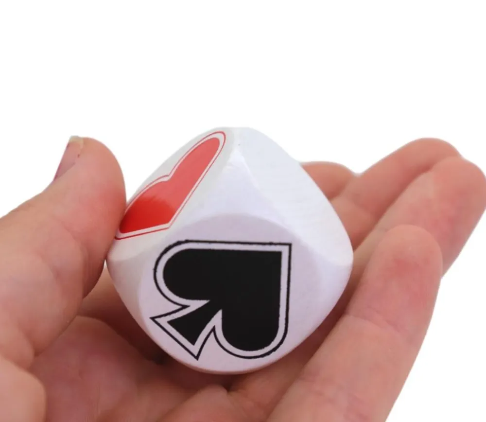 Tout Pour le Jeu Dé Belote bois blanc 3 cm atout symbole des cartes modèle 2