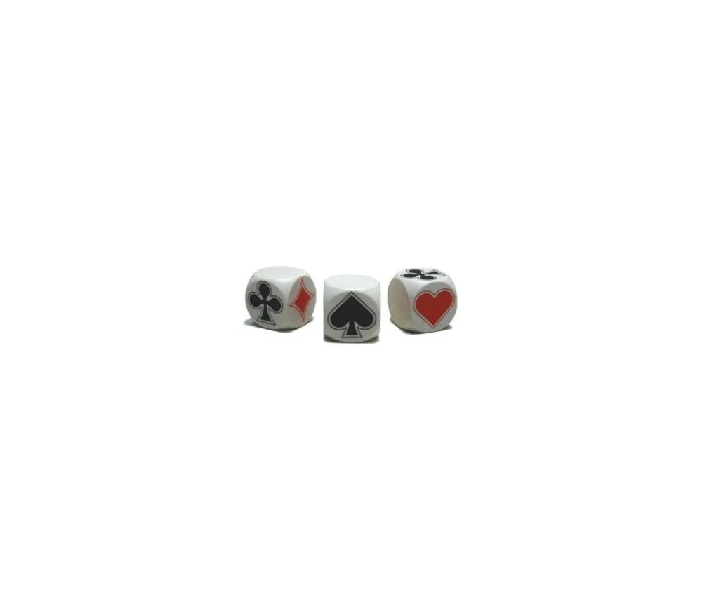 Tout Pour le Jeu Dé Belote bois blanc 3 cm atout symbole des cartes modèle 2
