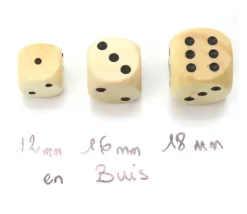 Tout Pour le Jeu Dé bois 12 mm en buis de 1 à 6 pour jeu de société