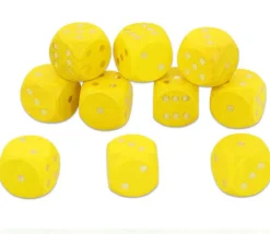 Tout Pour le Jeu Dé bois 18 mm jaune de 1 à 6 pour jeu de société