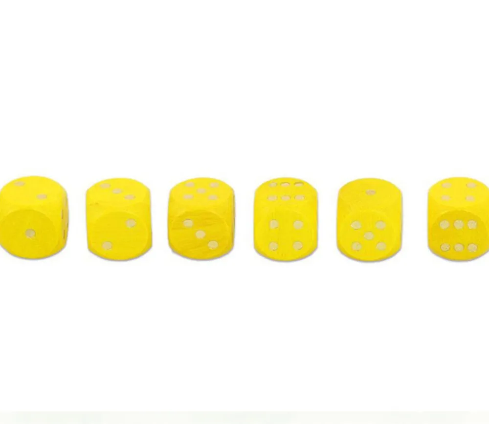 Tout Pour le Jeu Dé bois 18 mm jaune de 1 à 6 pour jeu de société