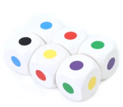 Tout Pour le Jeu Dé bois 6 points couleur 25 mm pour jeu noir violet rouge vert jaune bleu