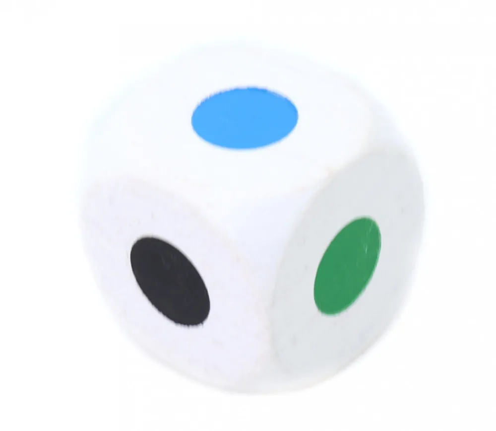 Tout Pour le Jeu Dé bois 6 points couleur 25 mm pour jeu noir violet rouge vert jaune bleu