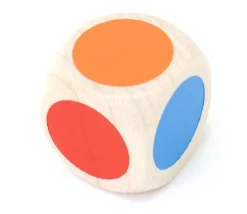 Tout Pour le Jeu Dé bois 6 points couleurs 20 mm rouge, vert, jaune, bleu, violet, orange