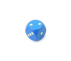 Tout Pour le Jeu Dé bois bleu 16 mm points dorés de 1 à 6 pour jeu de société
