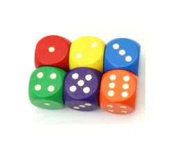 Tout Pour le Jeu Dé bois bleu 16 mm points dorés de 1 à 6 pour jeu de société