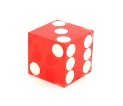 Tout Pour le Jeu Dé Casino Rouge transparent 19 mm coins droits