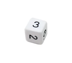 Tout Pour le Jeu Dé chiffre 15 mm BLANC coins droits D6 chiffres 1 à 6