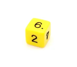 Tout Pour le Jeu Dé chiffre 15 mm JAUNE coins droits D6 chiffres 1 à 6