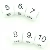 Tout Pour le Jeu Dé chiffres 5 6 7 8 9 10. Taille 16 mm en BLANC