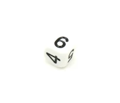 Tout Pour le Jeu Dé chiffres 123456 en 16 mm BLANC écriture noire
