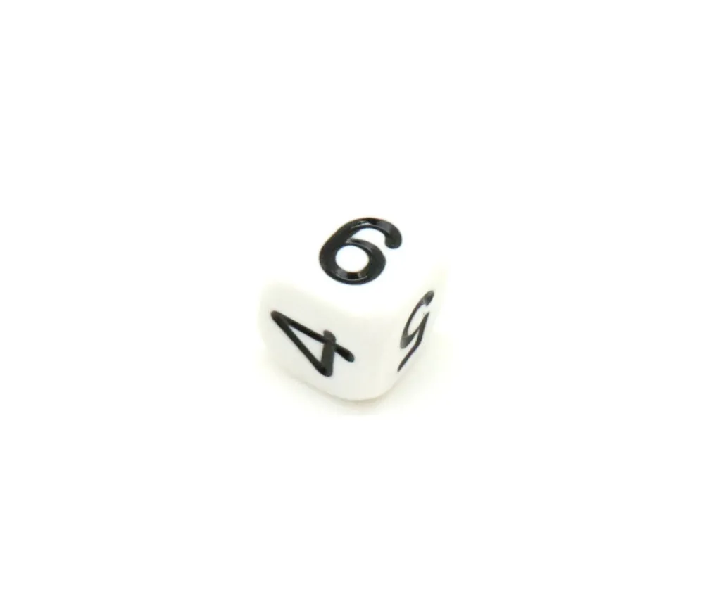 Tout Pour le Jeu Dé chiffres 123456 en 16 mm BLANC écriture noire